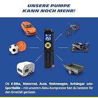 MICHELIN Air Power Mini 1 Li-Ionen Akku Mini-Kompressor kabellos – Elektrische Luftpumpe 9,9 bar mit Digitaldisplay, Auto-Stopp & LED für Auto, Fahrrad, E-Bike & Motorrad – Ansicht 6