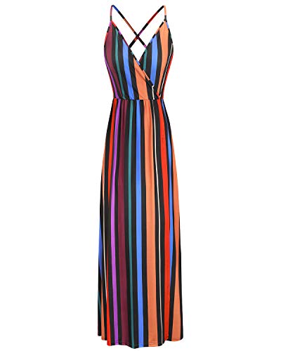 Image of II ININ Women's 2024 Summer Beach Wedding Guest Dresses V Neck Spaghetti Strap Hawaiian Vacation Long Maxi Dress