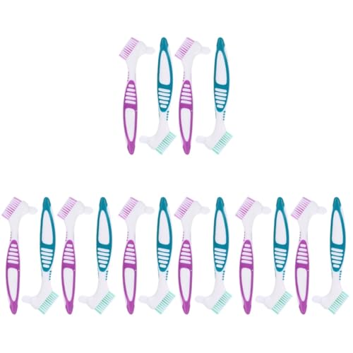 PACKOVE 4 Ensembles Brosse De Nettoyage Pour Prothèses Dentaires Brosses À Dents Nettoyantes Prothèses Dentaires Pour Dents Fermes Poils Nettoyants Durs Nettoyage Des Appareils 4 pièces * 4