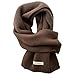Generisch Winterschal Wollschal Weiche Warm Strickschal - 100% Wolle - Herbst Winter Einfarbig Gestrickter Schal Vielseitiger Kaschmir-Halsschal für Damen Herren, 160 x 20 cm (Dunkelbraun)