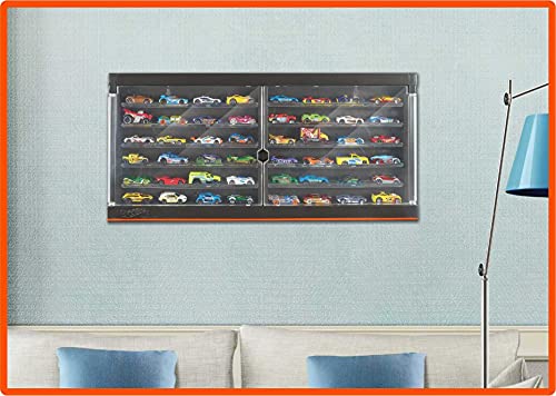 Hot Wheels Display Case With Exclusive Mercedes-Benz 190E 1:64 Scale Sports Car For High-End Collectors, Premium Fit & Finish, Stores Up To 50 Cars #TOP3