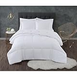 Truly Calm Comforter Set White Polyester 3-Piece Full/Queen Comforter Set, Solid Color for Men and Women, OEKO-TEX Certified Confidence