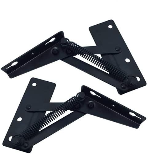 [2 Pieces] Folding Bed Lifting Hinge Sofa Self-Locking Hinge Furniture Hardware Accessories (Black) #TOP5