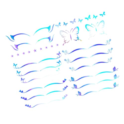 HAMPPLIES 6 hojas Pegatinas de Maquillaje Temporal para Ojos con Diseños de Mariposas y Estrellas Adhesivos Ligeros y Transpirables para Delinear y Resaltar Fiestas y Cosplay
