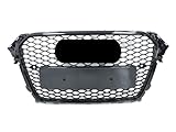 SpeedyParts® RS4 Optik Schwarz Kühlergrill Wabengrill Front Grill für A4 B8.5 8K Avant Limo Facelift S Line S4 2011 2012 2013 2014 2015