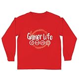 lepni.me T-Shirt Enfant Vie des Joueurs Cadeau pour Le Joueur Programmeur, Programmeur, passionné de Jeux vidéo (14-15 Ans Rouge Multicolore)