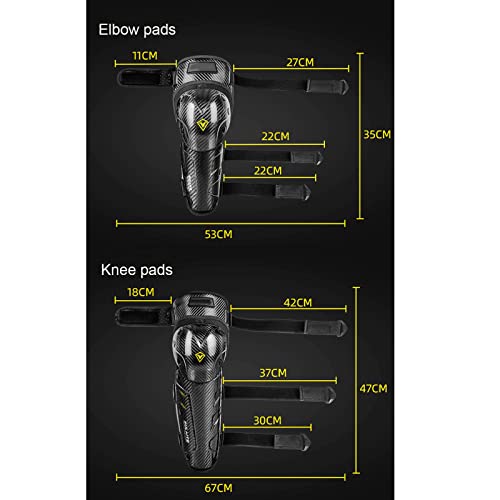 Whyunm26 Carbon Fiber Motocross Knee And Elbow Pads Moto Protection Riding Elbow Guard Motorcycle Racing Protective Gear Set #TOP6