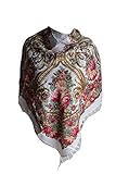 100% Viskose majo luju Damen Tuch Schal Halstuch Paisley Blumen Tracht Russisch Folklore Fransen Russia