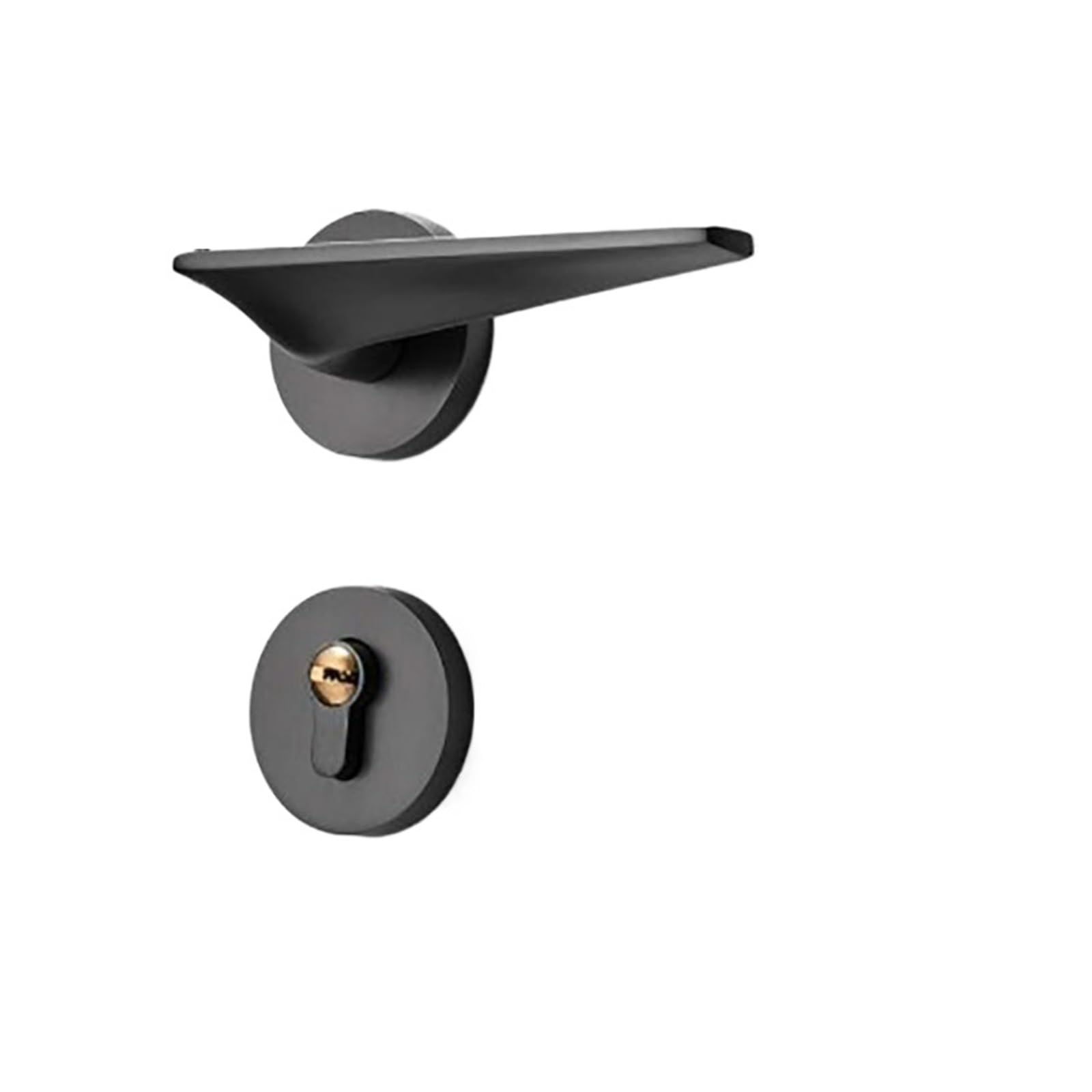 NYRXRYTCA Door Lock Indoor Bedroom Door Lock Silent Magnetic Lock Simple Split Wooden Door Lock Black Door Handle(Black nickel)