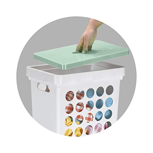 Cesto de Roupas Retangular c/Tampa, C. 39 x A. 60cm, Branco, Arthi