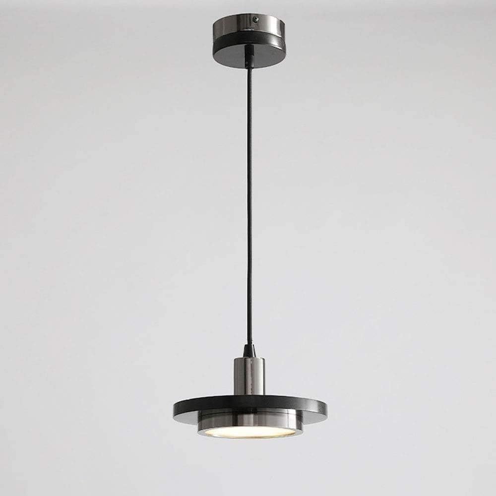 Plafonnier simple pour salle à manger et café, suspension LED moderne noire