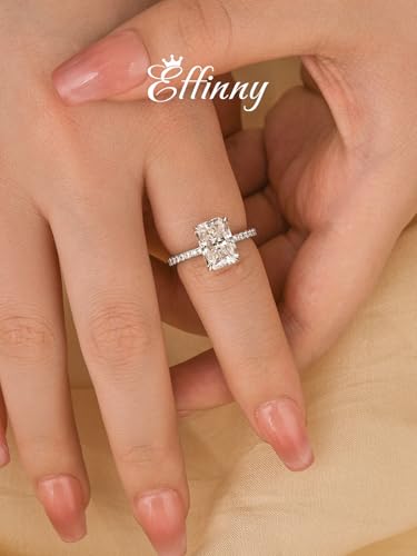3.5ct Elongated Radiant Cut Moissanite Engagement Ring for Women,Genuine Created D Color VVS1 Clarity,925 Sterling Silver Promise Ring for Wedding,Daily,Travel,Party4