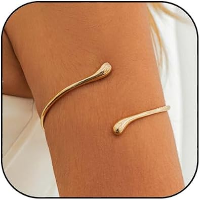 Gold Upper Arm Cuff Open Armlet Jewelry for Women