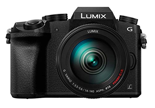 Panasonic LUMIX DMC-G70HEG-K 4K Systemkamera, 16 MP, OLED Sucher, 4K Foto & Video, WiFi, schwarz, 14-140 mm MFT Objektiv