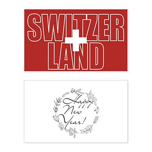 Tarjeta conmemorativa de Año Nuevo con bandera de Suiza y espacio para nombre personalizado