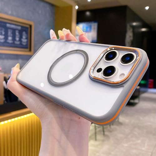 Coque de chargement magnétique rigide gris titane pour iPhone 16E