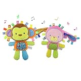 Upalupa Baby Soft Stuffed Animal Plush Toy with Colorful Tags Infant Taggies Bunny Blanket Baby Sens