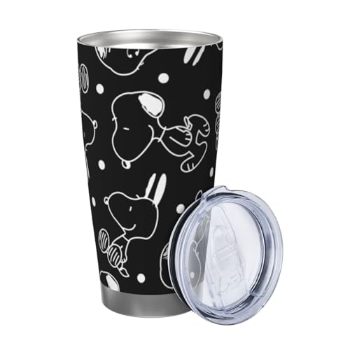 マグカップ スヌーピー (2) コーヒーカップ コンビニカップ 保冷 保温 タンブラー ステンレス製 大容量 真空断熱マグ 蓋付き 持ち運び 直接ドリップ 車用 600ml Straw Three-piece Set