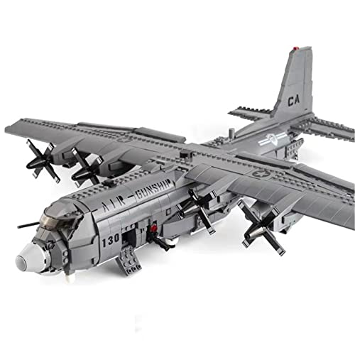 Meoa Military Army Building Sets For Boys 1713Pcs The Ac130 Aerial Gunboat Set Building Blocks Bricks Ww2 Toys Classic Model Plane Kits Educational Learning Toys Boy Gifts #TOP4