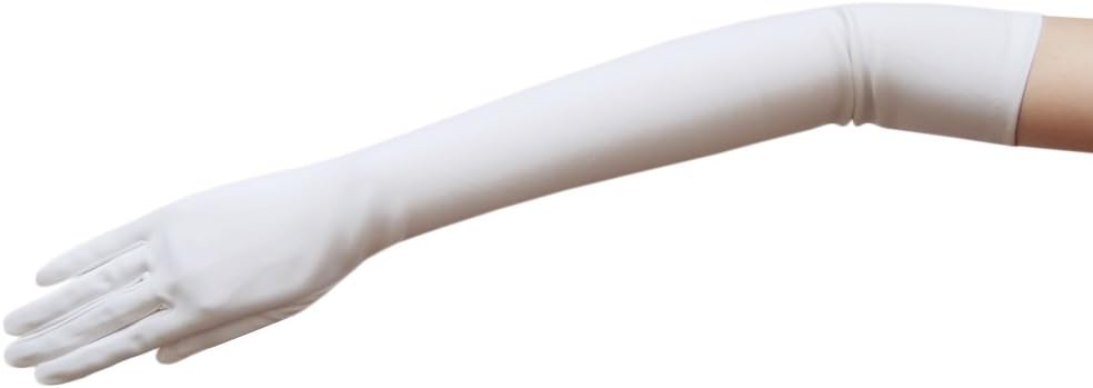 19.5" Long Stretch Dull Matte Satin Gloves No Shine, Elegant Look