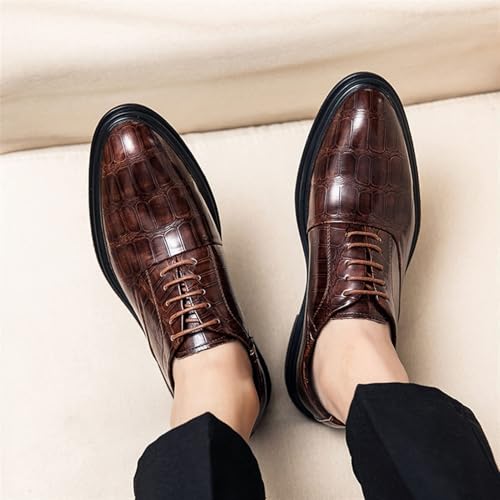 YZABEL Slip On Dress Shoes for Men Mens Shoes Classic Style British Retro Pointed Toe Buckle Business Casual Pointed Toe Shoes Mens Two-Tone Lace Up Dress Oxfords Formal Shoes3