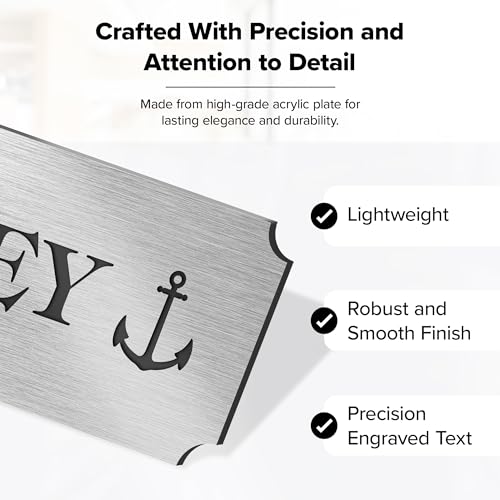 Image of Custom Engraved Name Plate, Personalized Brushed Aluminum /Black Name Plaque, 2x6 Inches, Durable Engravable Impact Material, Made in The USA by My Sign Center