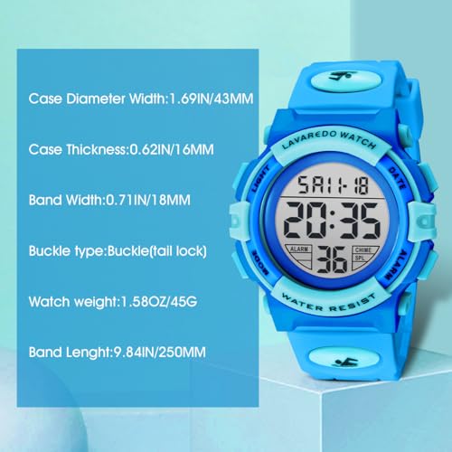 Image of Kids Watch,Boys Watch for 3-15 Year Old Boys,Digital Sport Outdoor Multifunctional Chronograph LED 50 M Waterproof Alarm Calendar Analog Watch for Children with Silicone Band,Kids Gift
