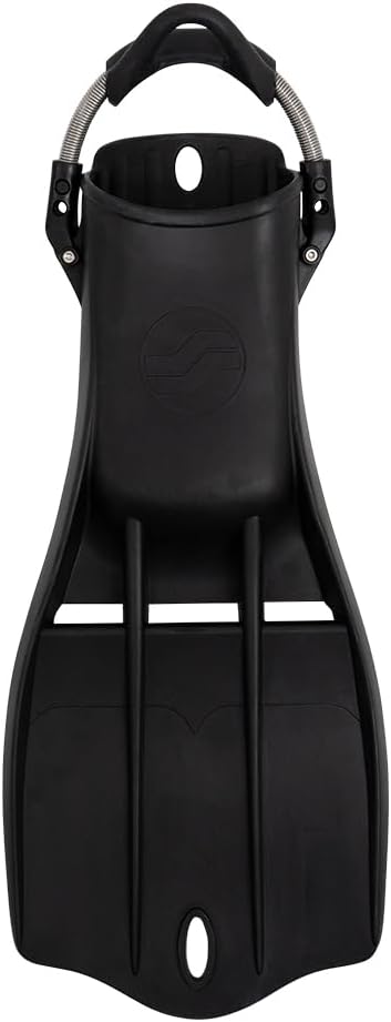 Sherwood Scuba All Rubber Forge Diving Fin with Pring Strap (Black, LG)