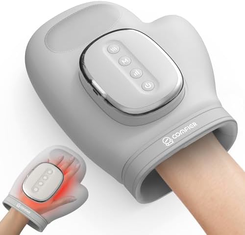 COMFIER Cordless Hand Massager for Arthritis and Carpal Tunnel, Updated Bigger Electric Hand Massager with Heat and Compression,Wrist, Finger Massage,Gifts for Women,Men