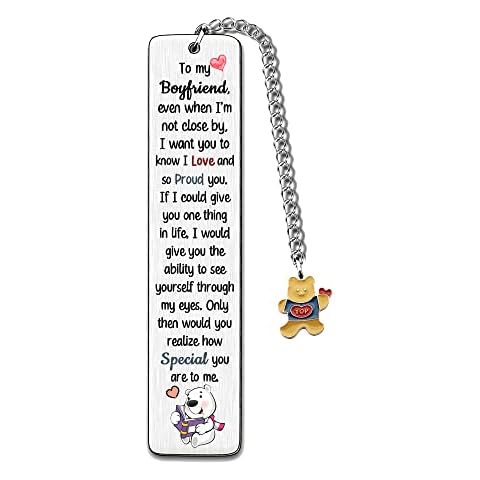 Boyfriend Bookmarks Birthday Gift Man Christmas Encourage Bookmark Valentines Day Distance I Love You Present Appreciate Engagement Teens Love Reminder Keepsakes Sweet I Love Proud of You for Him Cover
