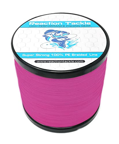 Reaction Tackle Braided Fishing Line Pink 15Lb 150Yd #TOP21
