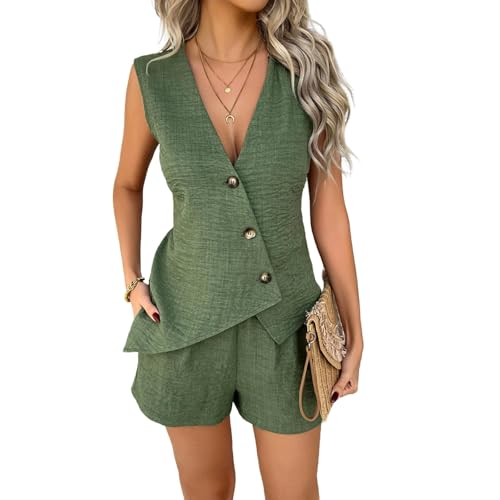 Conjunto de dos piezas para mujer en verano con pantalones tejidos hasta la rodilla