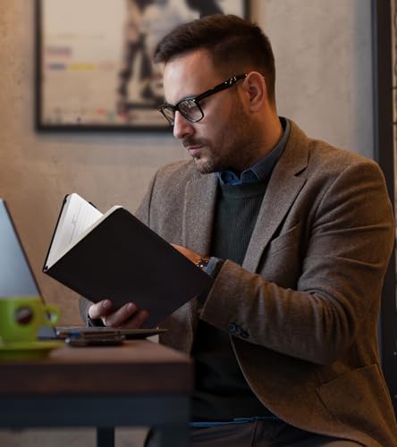 Caderno de diário forrado para homens e mulheres, 200 páginas numeradas, diário de capa dura de cour