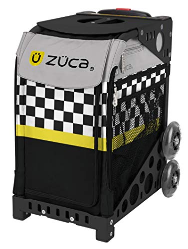 Zuca SK8ter Block Sport Insert Bag with Sport Frame, Black with Flashing Wheels