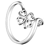 Anello - Quadrifoglio - Ragazza - Argento 925 - Donna - Regolabile - Idea Regalo - Compleanno -...