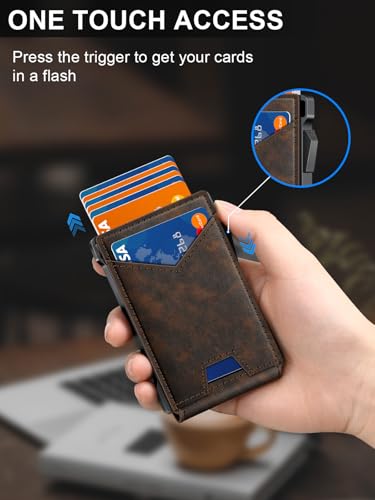 Image of Wallet for Men RFID Wallet with 2 ID Windows & Money Clip, Slim Card Holder