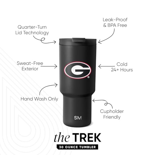 Image of Simple Modern Georgia Bulldogs Tumbler with Straw | 30oz | Collegiate