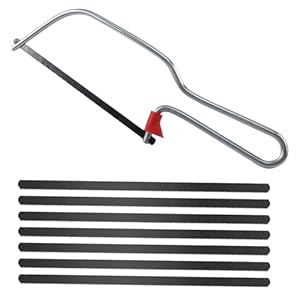 Cumnvulnt Junior Hacksaw, Professional Metal, Wood & Plastic Cutting Saw with 7 High Speed Steel Blades, Adjustable Angle, Finger Guard, 24cm Length