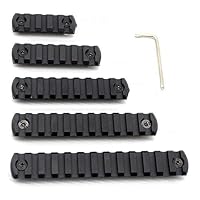 Trirock 5-Pack Black Picatinny Rail Sections kit fits handguard Rail Mount System - 5,7,9,11,13 Slots