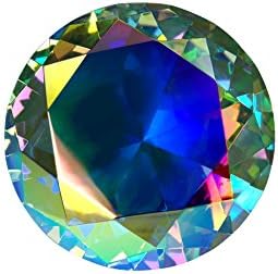 Tripact 80mm Original Translucent Diamond Light Rainbow Crystal Paperweight 3.25 Inch