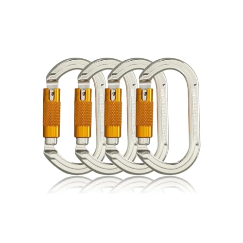 SOB Moschettone Arrampicata Ganci per Moschettone per Impieghi Gravosi con Porta a Vite per Campeggio Altalena Amache Attrezzatura da Esterno (22KN 4pack)