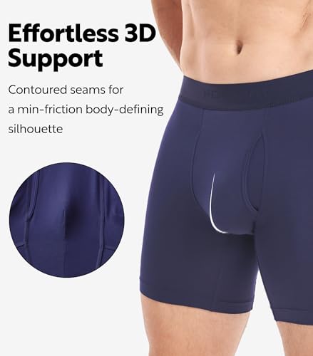 Image of DAVID ARCHY Mens Underwear Breathable Silky Soft Modal Boxer Briefs for Men Pack 4, Wide Waistband No Ride Up