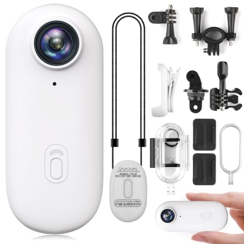 1080P HD Wearable Sports Action Camera Hands-FreeThumb POV Camera with Waterproof Case Magnetic Mount Hands Free Mini Body Cameras for Vlogging Motorcycle Cycling Travel Fishing Pet Walking White