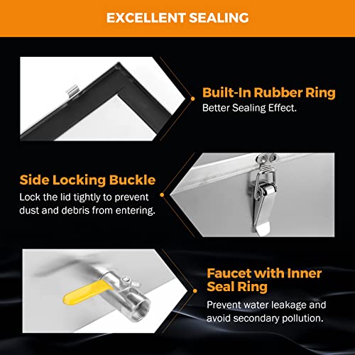 Beamnova Commercial Grease Trap 8Lbs Stainless Steel Interceptor Top Inlet For Restaurant Home Kitchen Tools #TOP6