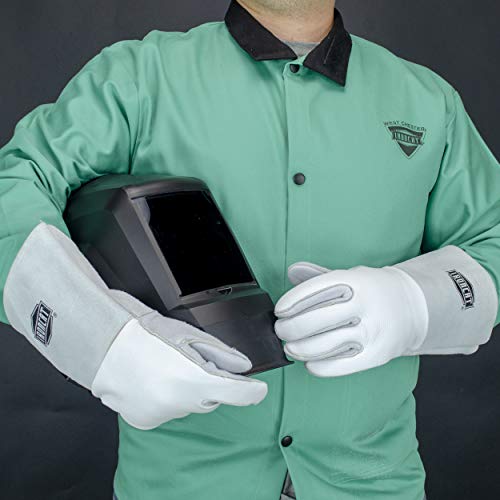Ironcat 9061 Premium Top Grain Elk Leather Work Gloves – [Pack Of 1] White, 14In., Large, Stick Welding Gloves #TOP1