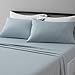 Amazon Basics Deluxe Microfiber Bed Sheets Full Size, 4-Piece, Spa Blue Striped