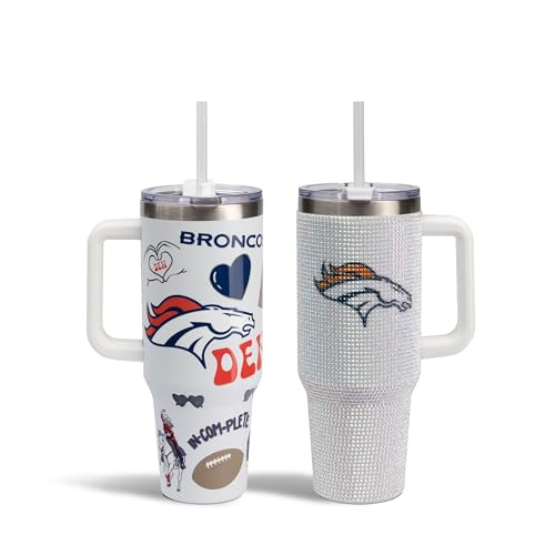 Image of The Memory Company Officially Licensed 2-Pack Game Day Tumblers Team Spirit /Bling, Denver Broncos