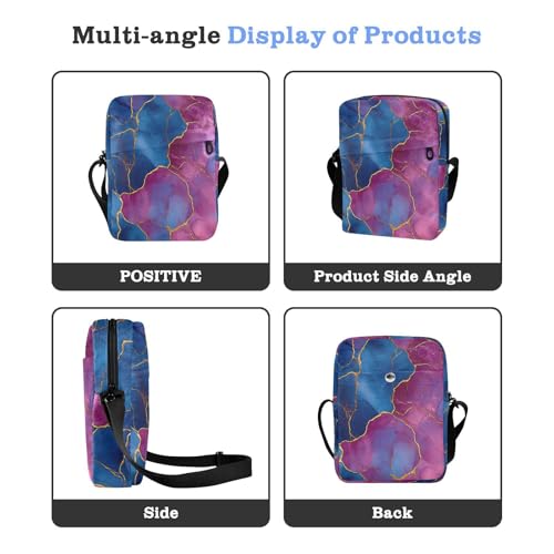 Marble Royal Blue Hot Peach messenger bags for women men shoulder bag Shoulder Handbag Adjustable Strap for work Travel4