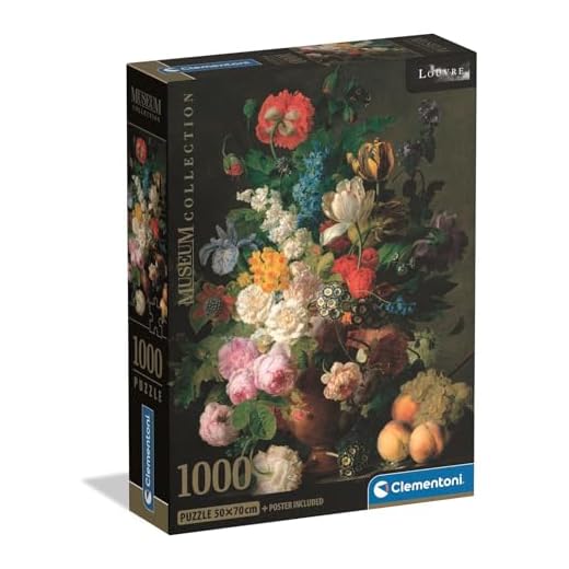 Clementoni Puzzle Museum Collection 1000 Teile Erwachsene - Van Dael Blumenvase - 70 x 50 cm - Anspruchsvolles Puzzle 14-99 Jahre - 39970