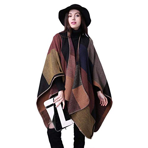 chuangminghangqi-Poncho-Damen-Winter-Warm-Open-Front-Cape-Schal-Winterdecke-Habe-Uebergrosse-Decke-Kap-Schal-Cardigan-Coat
